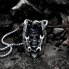 punk rock skull necklace pendant