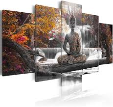 5 Pieces Decor Buddha Waterfall Wall