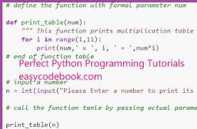 python multiplication table of number