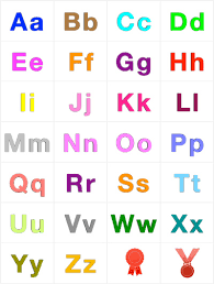 colorful alphabet letters in upper and
