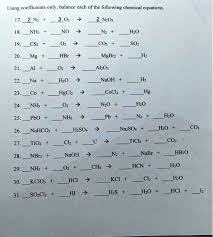 Chemical Equations 17 2 N2 3 O2