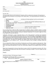 letter of employment offer forms and