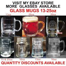 Personalized 20oz Crest Glass Beer Mugs