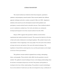 Example of literature review in research paper