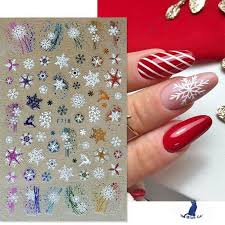 christmas nail art sticker 3d colourful