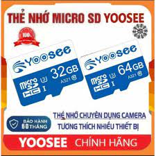 Loại 1] Thẻ Nhớ Yoosee 64GB/32GB chuẩn U3 chính hãng, Chuyên dụng lưu trữ  Camera/Điện thoại/Camera hành trình 4K