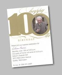 Happy 100th Birthday Party Invitation Celebrating 100 Years