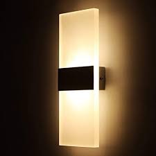 Amazon Com Geekercity Modern Acrylic 6w Led Bedroom Wall Lamps Fixture Decorative Lamps Night Light For Pathway Staircase Bedroom Balcony Drive Way Living Room Bathroom Powered By Corded Electric Home Improvement