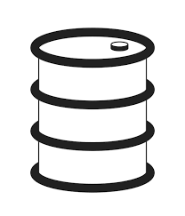 Barrel For Oil Monochrome Flat Vector