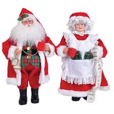 Claus (also known as mrs. Santa S Workshop 15 In Mr And Mrs Claus With Coffee Mugs Set Of 2 6517 The Home Depot