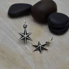 sterling silver ridged 6 point star charm