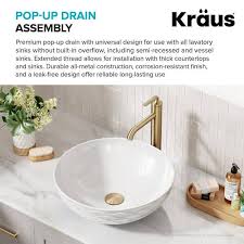 Kraus Pu L10bg Bathroom Sink Pop Up Drain With Extended Thread Brushed Gold