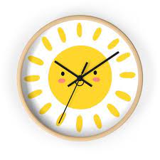 Happy Sun Face Wall Clock Sunshine