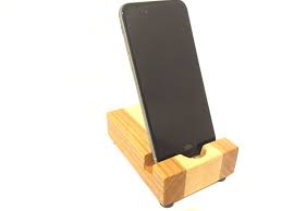 wood stand phone docking station