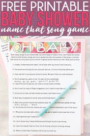 free printable baby shower songs