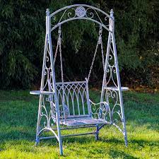 New York Iron Swing Chair In Blue Bronze