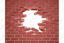 Breaking Brick Wall Wall Breaking Brick Hole Brick Wall
