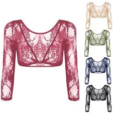 Seamless Arm Shaper Sleevey Wonders Womens Lace V Neck Perspective Cardigan
