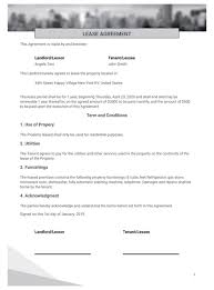 This lease contract may not be terminated during the lease period. Simple One Page Lease Agreement Template Pdf Templates Jotform