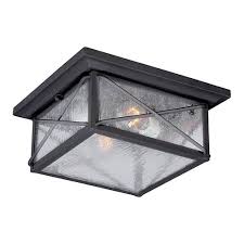 Nuvo Lighting Wingate Textured Black Two Light Outdoor Flush Mount With Clear Seeded Glass 60 5626 Bellacor