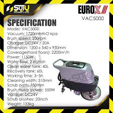 eurox vac5000 20 floor scrubber 1150w