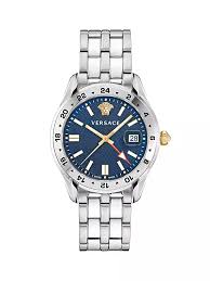 Versace Men's Greca Time GMT Stainless Steel Bracelet Watch