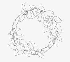 flower camellia vector artwork border