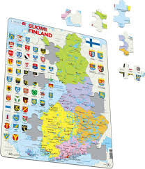 Finland is bordered by the the satellite image was produced using landsat data from nasa and the map was produced using. K99 Finland Political Map Maps Of Countries Puzzles Larsen Puzzles