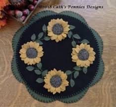 sunflowers felt penny mat kit