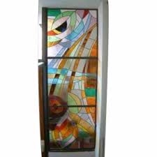 Hinged Multicolor Painted Glass Door
