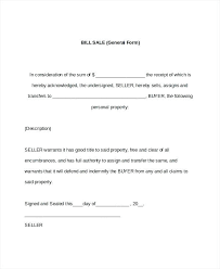 Bill Of Sale Form Template 7 Sample General Bill Of Sale Forms