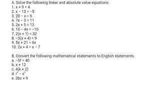 Absolute Value Equations