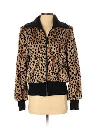 Details About Via Spiga Women Brown Faux Fur Jacket Xs