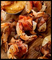 with bacon wrapped shrimp