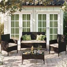 Black Wicker Patio Furniture Sets