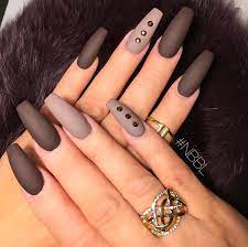 matte gel nails with cute
