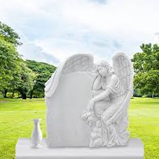 Custom Marble Weeping Angel Grave