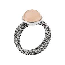 Skagen Ladies Peach Pearl Stone Set Ring Size P