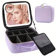travel makeup bag with mirror of led