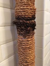 rope wrapped exposed steam pipe