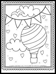 cute hot air balloon coloring page