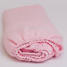 Light Pink Fitted Stone Washed Linen Sheet Gudbaby