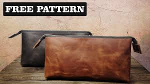 leather makeup bag making with free pdf