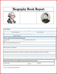 014 Biography Book Report Template Ideas Biographical Form Vision
