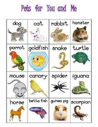 Pet Themed Vocabulary Words Chart Writing Station Freebie