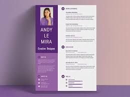 Impressive Purple Color Resume Template Free Resumekraft