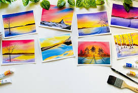 Easy Winter Sunset Paintings