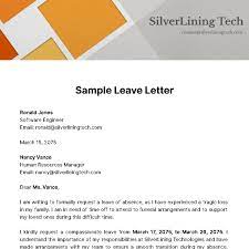 free leave letter templates exles
