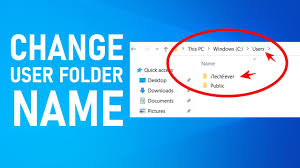 change user folder name in windows 10