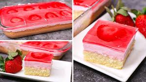 Strawberry jello cake flag cakeadventures of mel. Jello Mousse Cake Eggless Without Oven Yummy Valentines Dayeggless Special Recipe Youtube